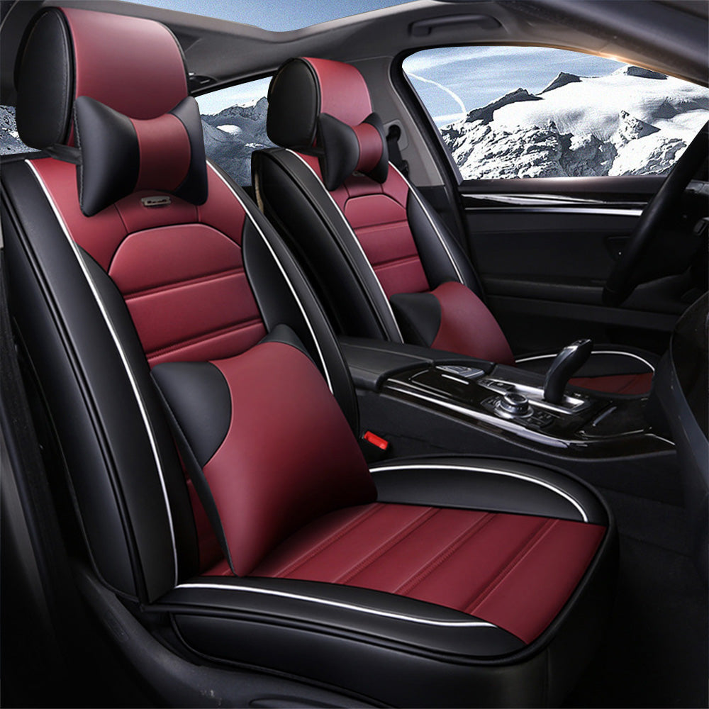 Universal Faux Leather Car Seat Covers – 5-Piece Waterproof Seat Protector for Most Vehicles