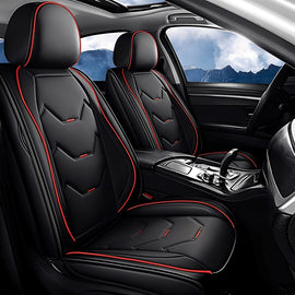 Full Set Car Seat Covers, Universal Leather Waterproof 5-Seat Protector – Front & Back Coverage for Most Sedans, SUVs & Trucks