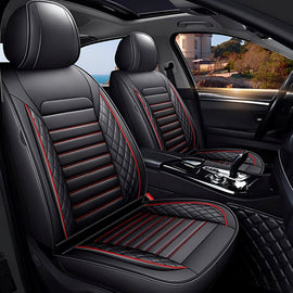 Full Set Car Seat Covers, Universal Leather Seat Covers for Most Cars, SUVs & Trucks – Waterproof Front & Back Protector