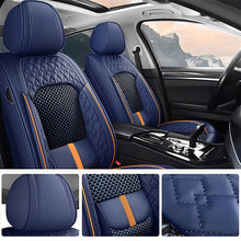 Load image into Gallery viewer, Luxury 3D Car Seat Covers – 5-Piece Waterproof Faux Leather &amp; Ice Silk, Universal Fit for Sedans, SUVs &amp; Trucks