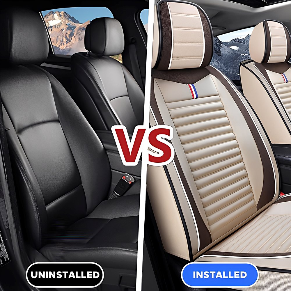 Cotton Linen Car Seat Covers Full Set – Durable, Eco-Friendly & Easy Install for 5-Seat Vehicles