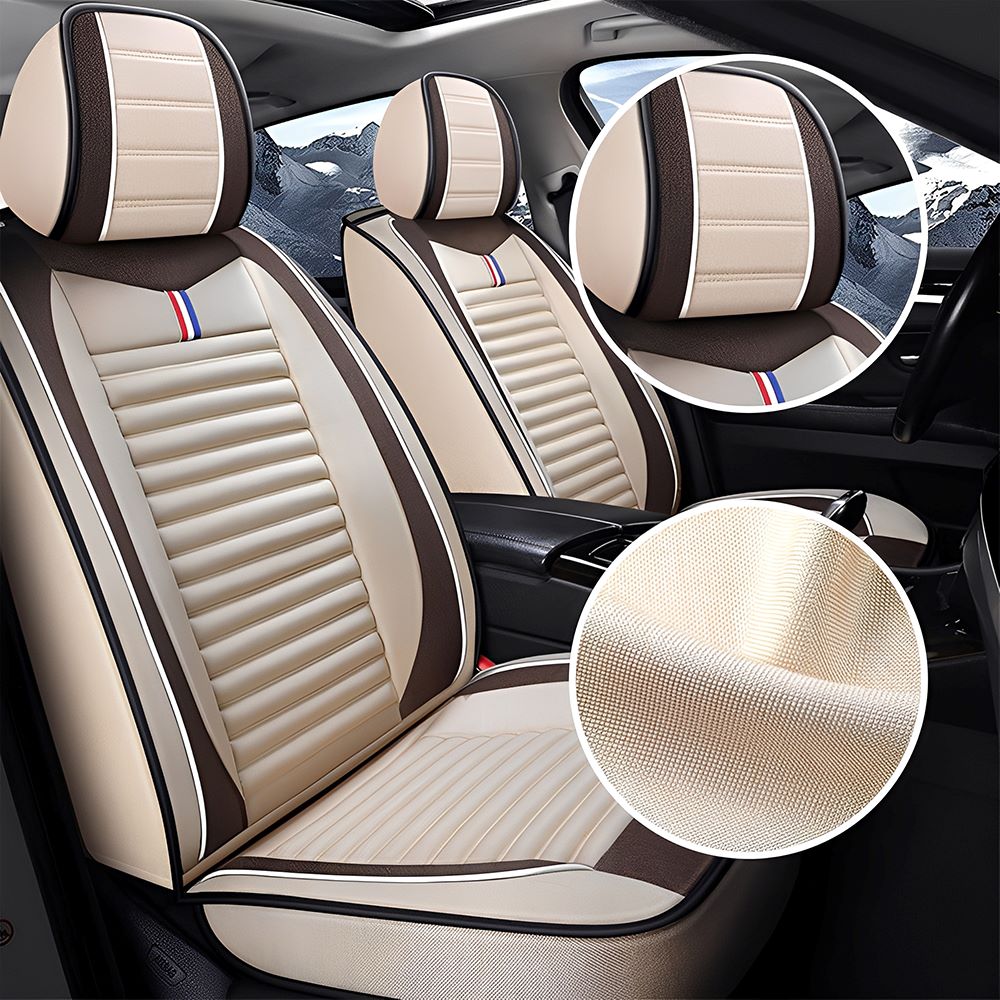 Cotton Linen Car Seat Covers Full Set – Durable, Eco-Friendly & Easy Install for 5-Seat Vehicles