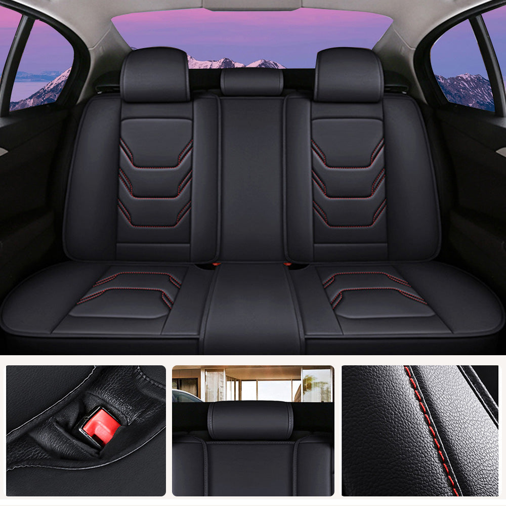 Universal Fit Car Seat Covers Full Set – Waterproof Scratch-Resistant Faux Leather for Cars & Pickups