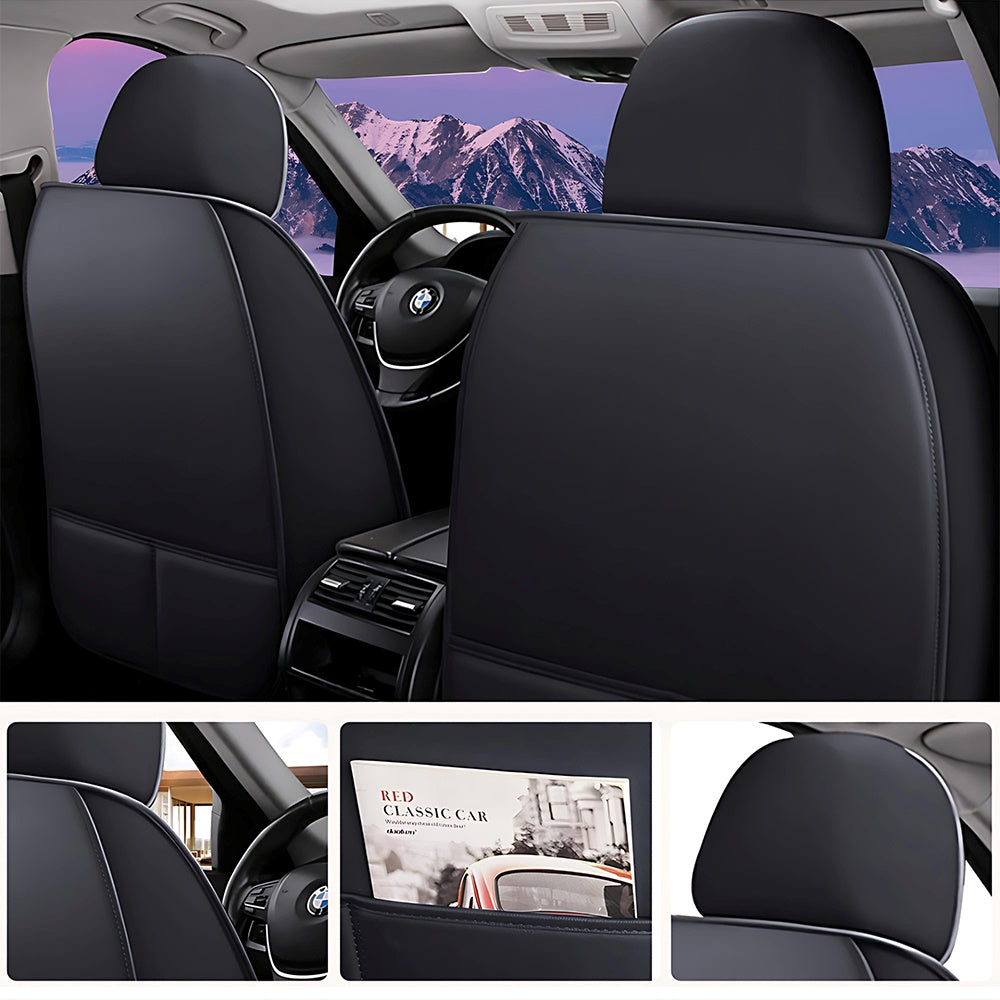 Universal Fit Car Seat Covers Full Set – Waterproof Scratch-Resistant Faux Leather for Cars & Pickups