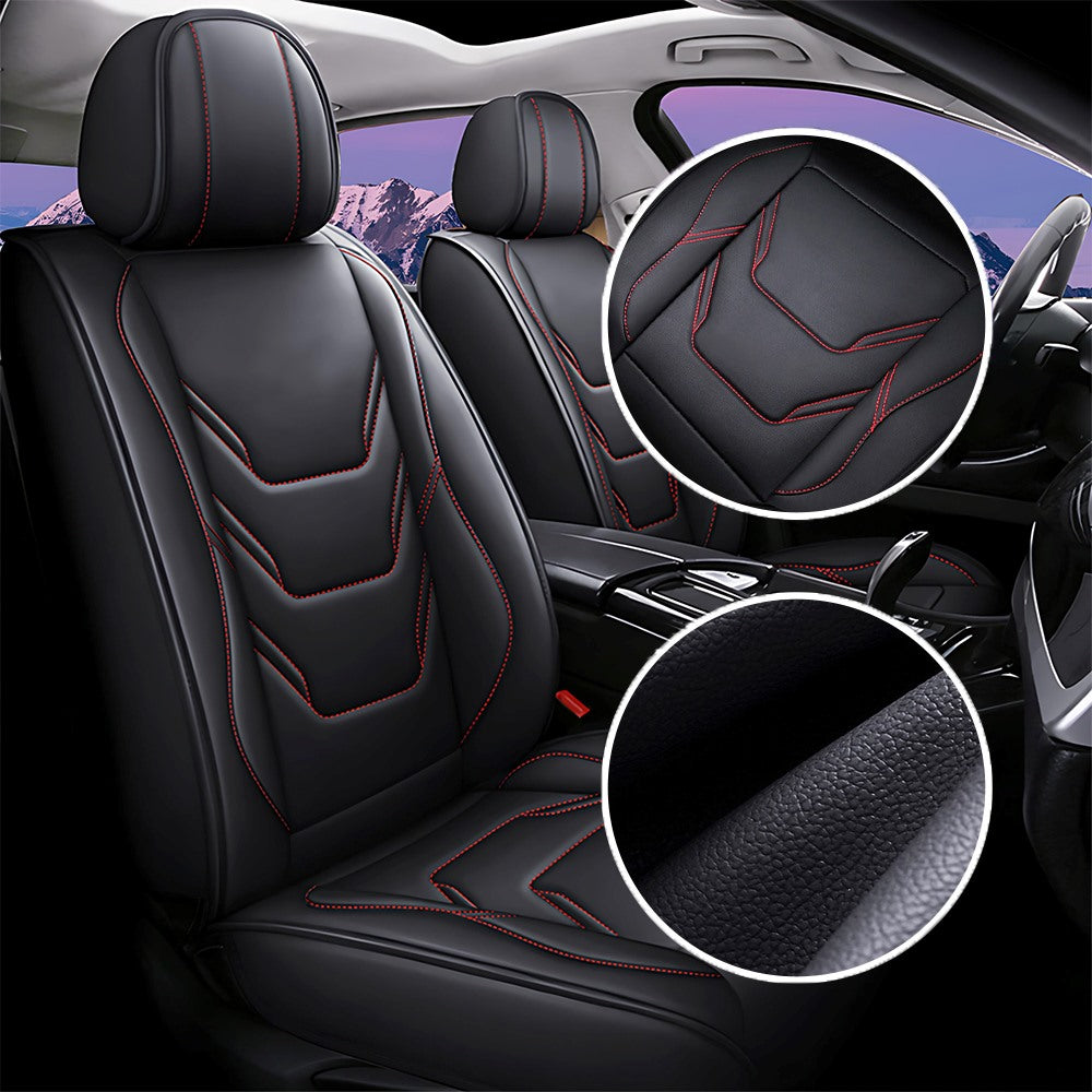 Universal Fit Car Seat Covers Full Set – Waterproof Scratch-Resistant Faux Leather for Cars & Pickups