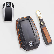 Load image into Gallery viewer, Genuine Leather Key Fob Cover for BMW 1 3 4 5 7 Series X1 X3 X4 X5 X6 X7 330i 530i 540i 730i Smart Key Case Holder Accessories
