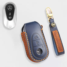 Load image into Gallery viewer, Genuine Leather Key Fob Cover for Mercedes-Benz C-Class, G-Class, E-Class, GLK, R350, GL, and GLC Models