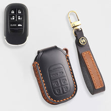 Load image into Gallery viewer, Genuine Leather Key Cover for Honda Civic, Accord, CR-V, Pilot, HR-V - 2 to 7 Button Case / Fits Odyssey, Passport, Insight