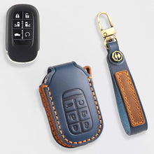 Load image into Gallery viewer, Genuine Leather Key Cover for Honda Civic, Accord, CR-V, Pilot, HR-V - 2 to 7 Button Case / Fits Odyssey, Passport, Insight