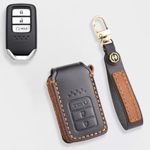 Load image into Gallery viewer, Genuine Leather Key Cover for Honda Civic, Accord, CR-V, Pilot, HR-V - 2 to 7 Button Case / Fits Odyssey, Passport, Insight