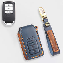 Load image into Gallery viewer, Genuine Leather Key Cover for Honda Civic, Accord, CR-V, Pilot, HR-V - 2 to 7 Button Case / Fits Odyssey, Passport, Insight