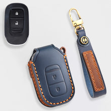 Load image into Gallery viewer, Genuine Leather Key Cover for Honda Civic, Accord, CR-V, Pilot, HR-V - 2 to 7 Button Case / Fits Odyssey, Passport, Insight