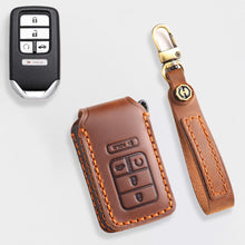 Load image into Gallery viewer, Genuine Leather Key Cover for Honda Civic, Accord, CR-V, Pilot, HR-V - 2 to 7 Button Case / Fits Odyssey, Passport, Insight
