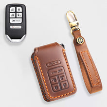 Load image into Gallery viewer, Genuine Leather Key Cover for Honda Civic, Accord, CR-V, Pilot, HR-V - 2 to 7 Button Case / Fits Odyssey, Passport, Insight