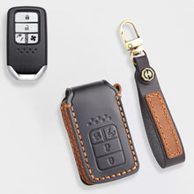 Load image into Gallery viewer, Genuine Leather Key Cover for Honda Civic, Accord, CR-V, Pilot, HR-V - 2 to 7 Button Case / Fits Odyssey, Passport, Insight