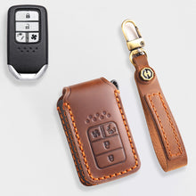 Load image into Gallery viewer, Genuine Leather Key Cover for Honda Civic, Accord, CR-V, Pilot, HR-V - 2 to 7 Button Case / Fits Odyssey, Passport, Insight
