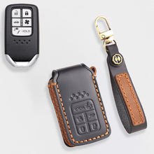 Load image into Gallery viewer, Genuine Leather Key Cover for Honda Civic, Accord, CR-V, Pilot, HR-V - 2 to 7 Button Case / Fits Odyssey, Passport, Insight