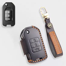 Load image into Gallery viewer, Genuine Leather Key Cover for Honda Civic, Accord, CR-V, Pilot, HR-V - 2 to 7 Button Case / Fits Odyssey, Passport, Insight