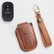 Load image into Gallery viewer, Genuine Leather Key Cover for Honda Civic, Accord, CR-V, Pilot, HR-V - 2 to 7 Button Case / Fits Odyssey, Passport, Insight