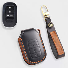 Load image into Gallery viewer, Genuine Leather Key Cover for Honda Civic, Accord, CR-V, Pilot, HR-V - 2 to 7 Button Case / Fits Odyssey, Passport, Insight