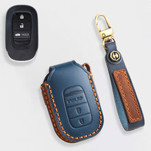 Load image into Gallery viewer, Genuine Leather Key Cover for Honda Civic, Accord, CR-V, Pilot, HR-V - 2 to 7 Button Case / Fits Odyssey, Passport, Insight