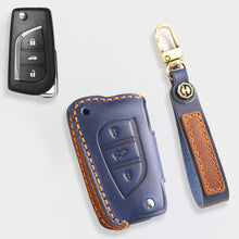 Load image into Gallery viewer, For Toyota Key Fob Cover Genuine Leather Key Case Shell Compatible with 4Runner Highlander Camry RAV4 C-HR (2/3/45/6 Buttons)