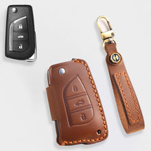 Load image into Gallery viewer, For Toyota Key Fob Cover Genuine Leather Key Case Shell Compatible with 4Runner Highlander Camry RAV4 C-HR (2/3/45/6 Buttons)