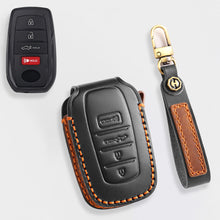 Load image into Gallery viewer, For Toyota Key Fob Cover Genuine Leather Key Case Shell Compatible with 4Runner Highlander Camry RAV4 C-HR (2/3/45/6 Buttons)