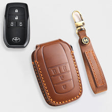 Load image into Gallery viewer, For Toyota Key Fob Cover Genuine Leather Key Case Shell Compatible with 4Runner Highlander Camry RAV4 C-HR (2/3/45/6 Buttons)
