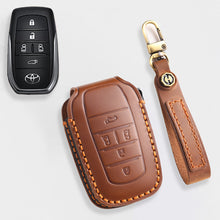 Load image into Gallery viewer, For Toyota Key Fob Cover Genuine Leather Key Case Shell Compatible with 4Runner Highlander Camry RAV4 C-HR (2/3/45/6 Buttons)