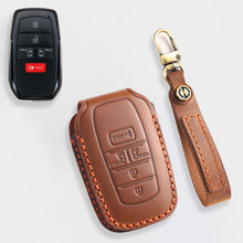 Load image into Gallery viewer, For Toyota Key Fob Cover Genuine Leather Key Case Shell Compatible with 4Runner Highlander Camry RAV4 C-HR (2/3/45/6 Buttons)