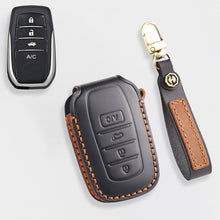 Load image into Gallery viewer, For Toyota Key Fob Cover Genuine Leather Key Case Shell Compatible with 4Runner Highlander Camry RAV4 C-HR (2/3/45/6 Buttons)