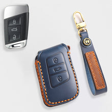 Load image into Gallery viewer, Genuine Leather Key Fob Cover for All 3-Button Volkswagen Key Fobs