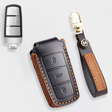 Load image into Gallery viewer, Genuine Leather Key Fob Cover for All 3-Button Volkswagen Key Fobs