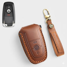 Load image into Gallery viewer, Premium Leather Key Fob Cover for Ford F150 F250 Mustang - Protective Case for 3/4/5 Button Remotes (Fits Bronco/Ranger/Edge)