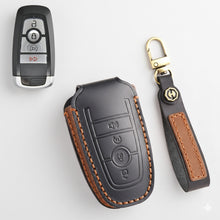 Load image into Gallery viewer, Premium Leather Key Fob Cover for Ford F150 F250 Mustang - Protective Case for 3/4/5 Button Remotes (Fits Bronco/Ranger/Edge)