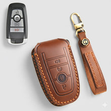 Load image into Gallery viewer, Premium Leather Key Fob Cover for Ford F150 F250 Mustang - Protective Case for 3/4/5 Button Remotes (Fits Bronco/Ranger/Edge)