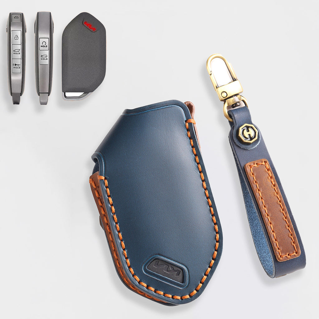 Genuine Leather Key Fob Cover for Kia (5-8 Button)