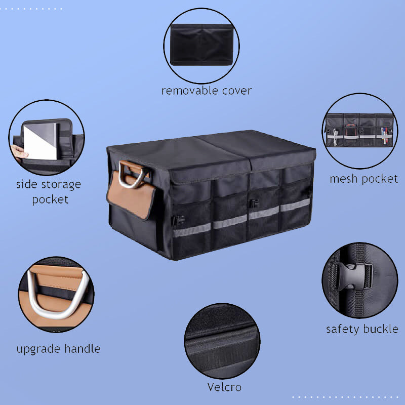 Foldable Car Trunk Organizer with Lid