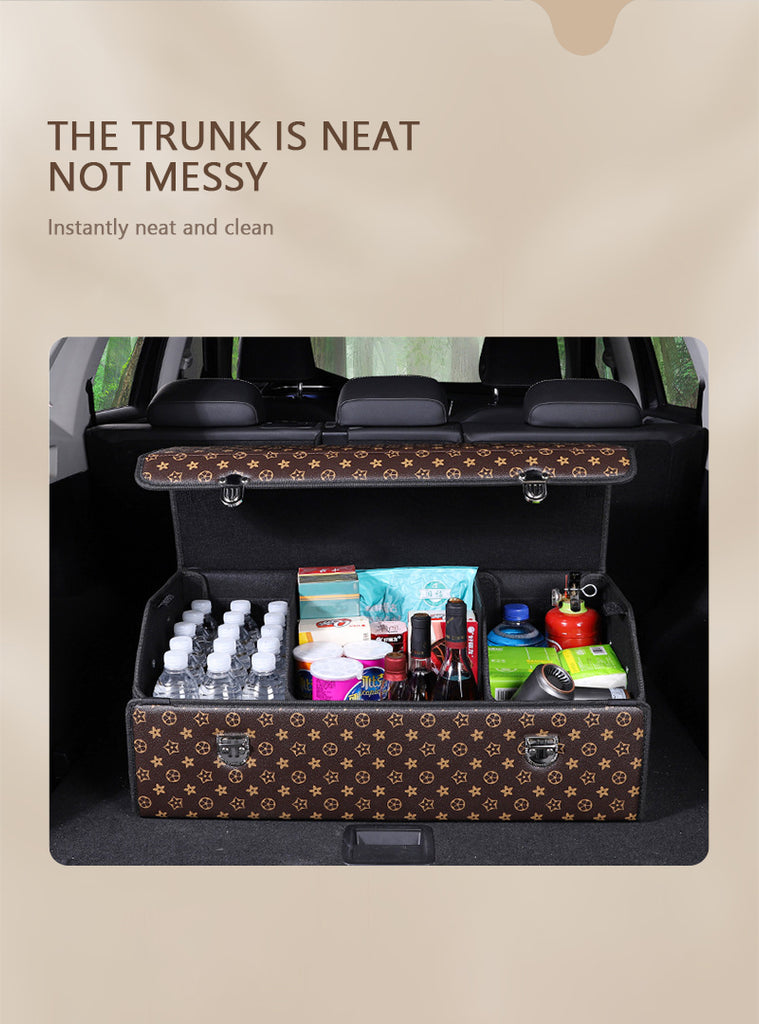 Car Storage Box With Foldable Leather Waterproof