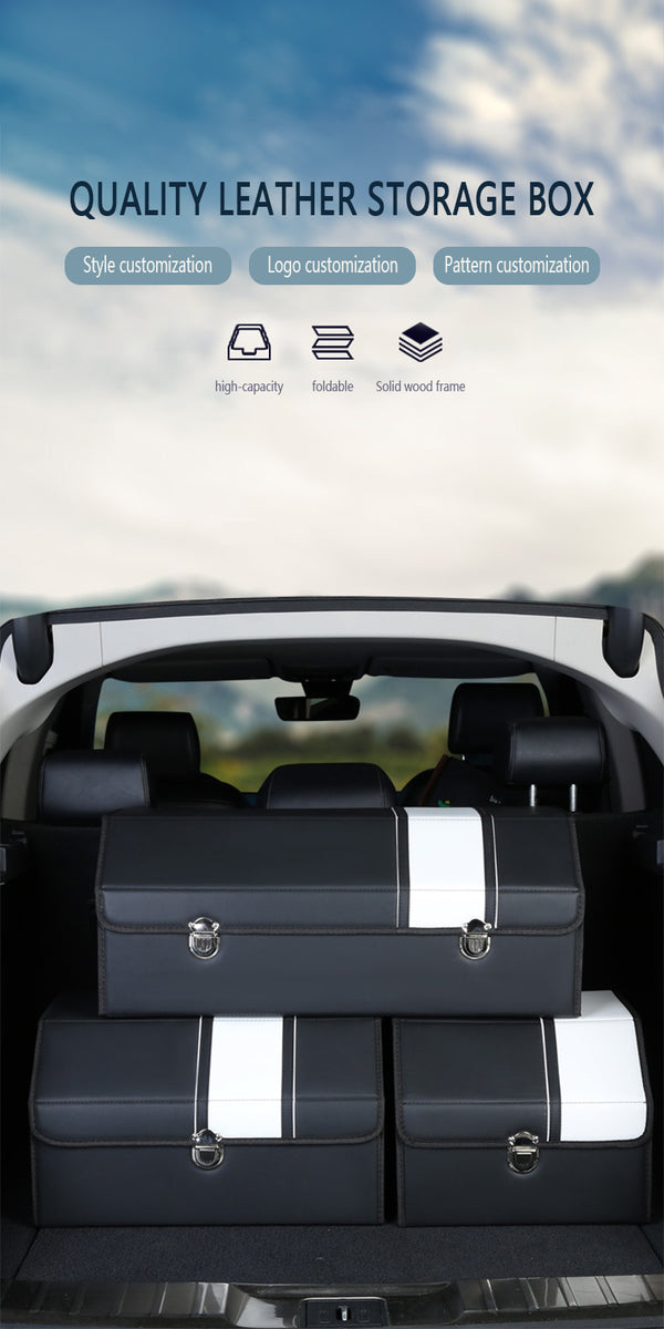 Exeter Car Hand Box Car Storage Box With High-Quality Foldable Leather Waterproof – AmanCarport